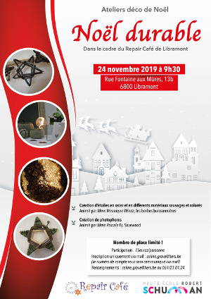 Affiche Noël durable 24 novembre 2019 - Haute École Robert Schuman